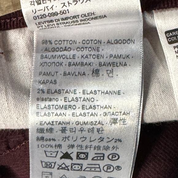 Levi’s SZ 16 Medium Classic Straight Corduroy Pants Mid-Rise Stretch Purple New - Picture 11 of 13